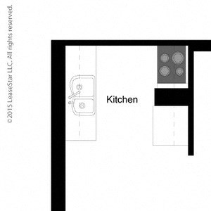 1x1 466 square foot floor plan at Williams at Gateway in Gilbert AZ